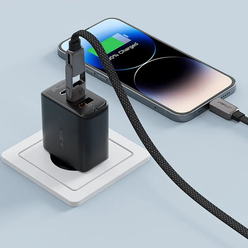 ACEFAST Acewire Pro Fast Charging Data Cable USB-A USB-C to USB-C 60W 1.2m Zinc Alloy Nylon Braided PD60W.