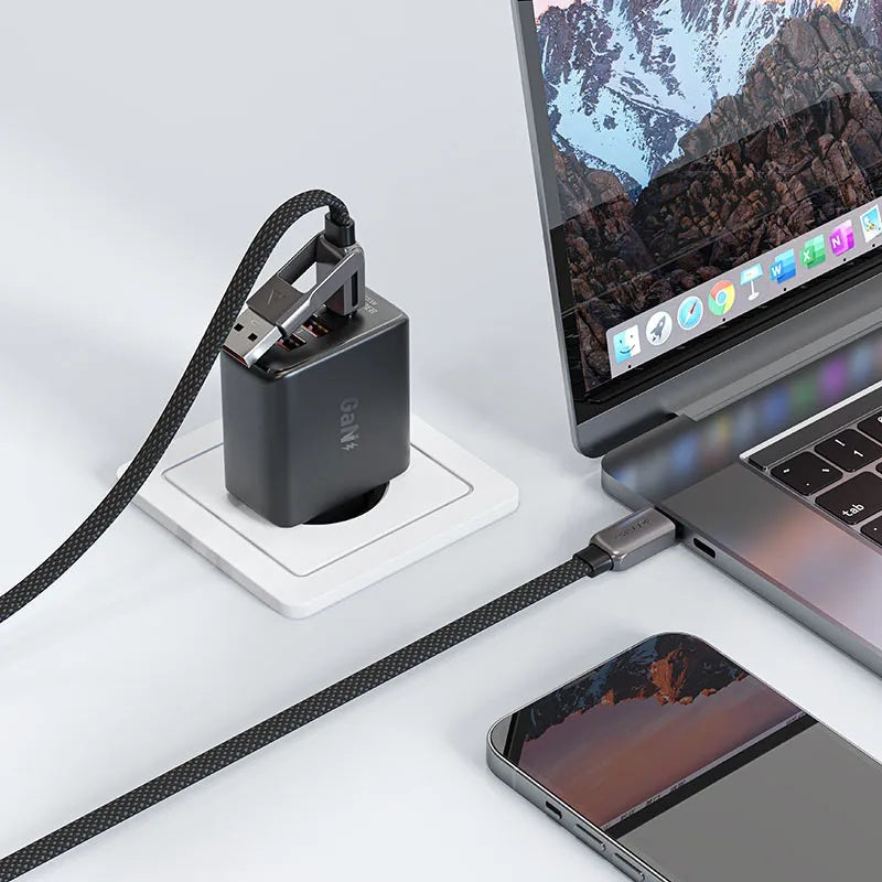 ACEFAST Acewire Pro Fast Charging Data Cable USB-A USB-C to USB-C 60W 1.2m Zinc Alloy Nylon Braided PD60W.