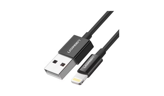 UGREEN USB A to Lighting Cable, MFi Certified, 480Mbps Data Transfer Rate, Max 5V 2.4A Fast Charging, Durable TPE Protection.