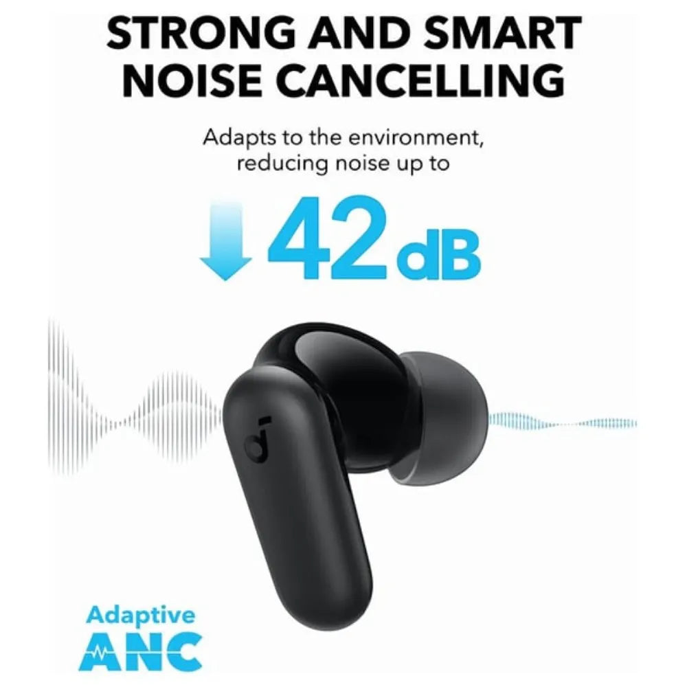 Anker SoundCore R50i NC Noise Cancelling Earbuds, Strong and Smart Noise Cancelling, Powerful Bass, 45H Playtime.