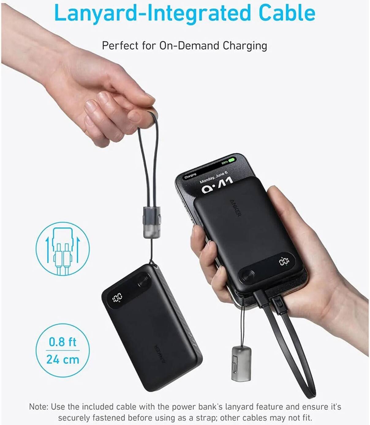 Anker PowerCore Power Bank 10000mAh, 22.5W Portable Charger, USB-C To USB-C Cable, Ultra-Slim And Compact Design