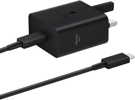 Samsung 50W Duo Power Adapter Wall Charger, 2 Ports, Cable Included, Super Fast Charging 2.0 Low Standby Power.